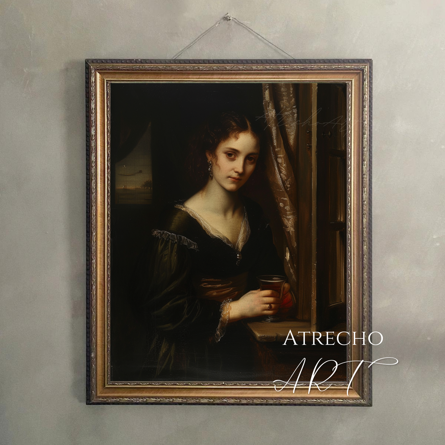WITH A GLASS OF WINE | Printed Artwork | PE63