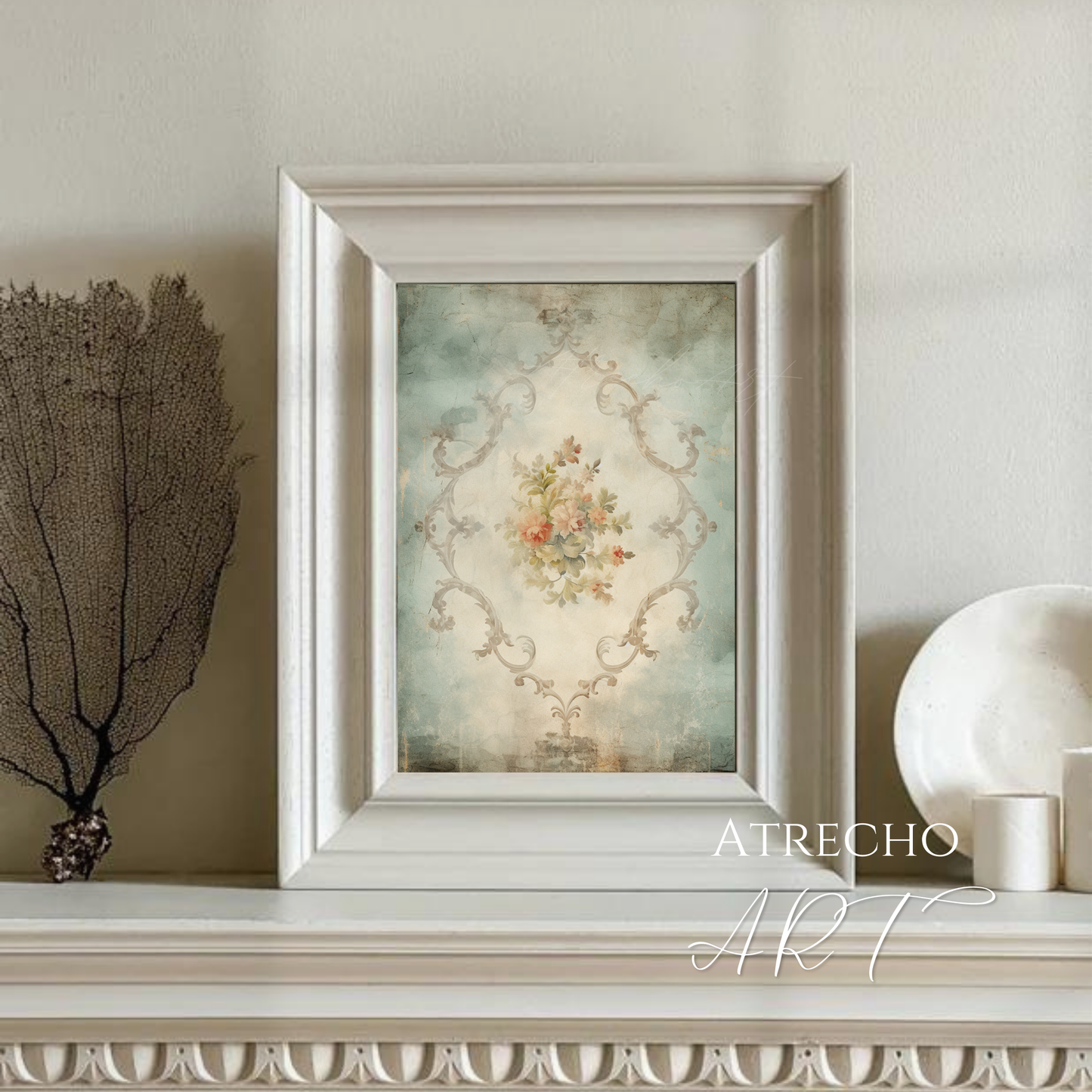 BLUE FLORAL | Printed Artwork | TE05 - Atrecho Art