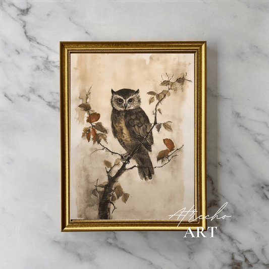 Free Vintage Owl Printable Wall Art Atrecho Art
