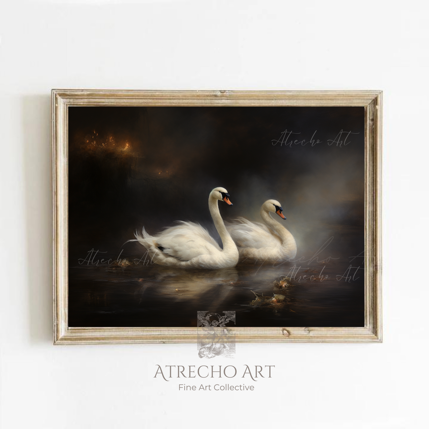 SWANS ON A LAKE | Printed Artwork | AN45