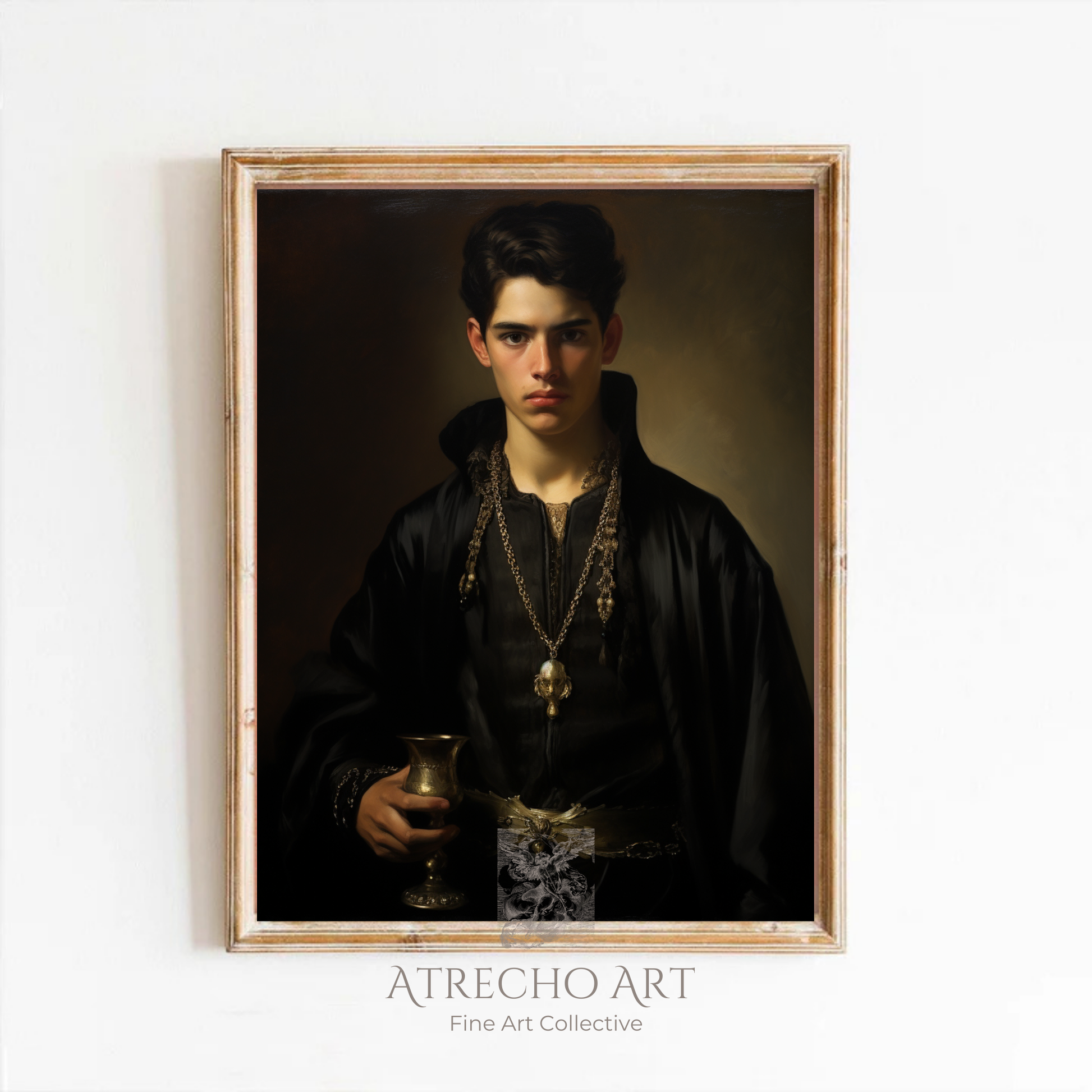 THE PRINCE fantasy aesthetic portrait art print featuring mystical nobleman in dark academic style, perfect for bookish aesthetic and fantasy core decor