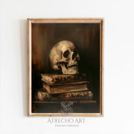 Crâne | Œuvre imprimée | SL56 | Affiche d'art Dark Academia | Décoration murale vintage