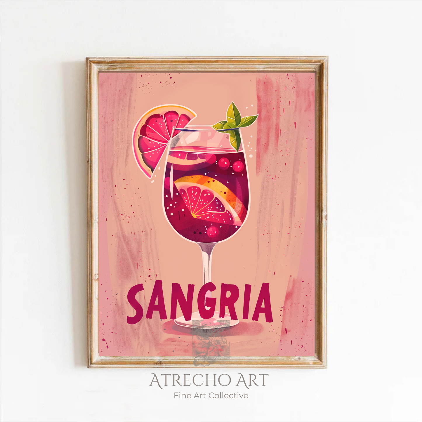 Sangria Print | Spanish Kitchen Wall Art | Cocktail Poster | Digital Download | Bar Cart Decor