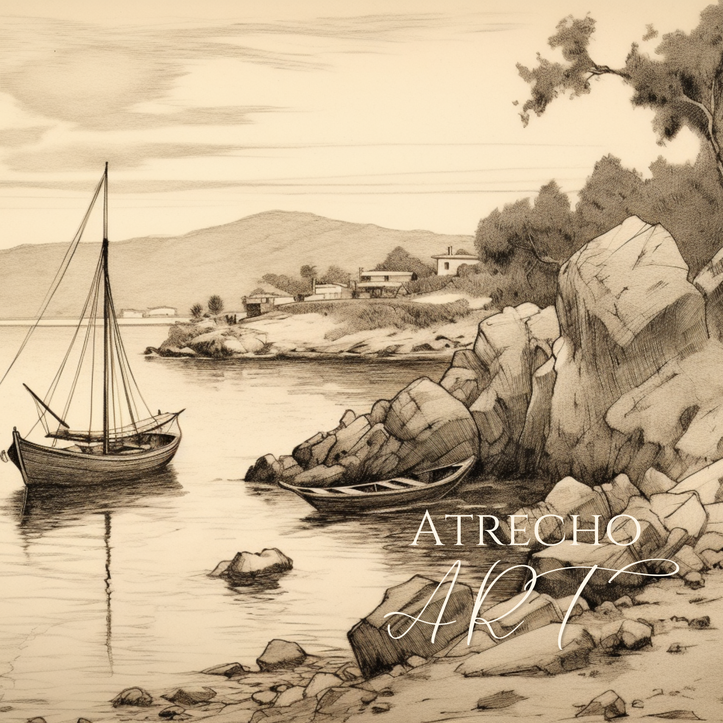 BOAT SKETCH | Printed Artwork | NA44
