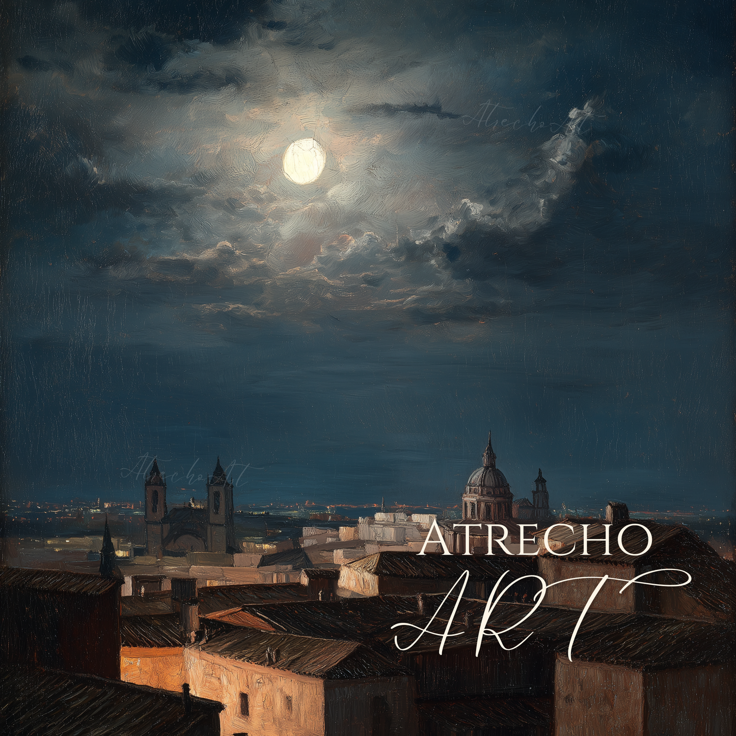 ROOFTOP MOON | Printed Artwork | L054