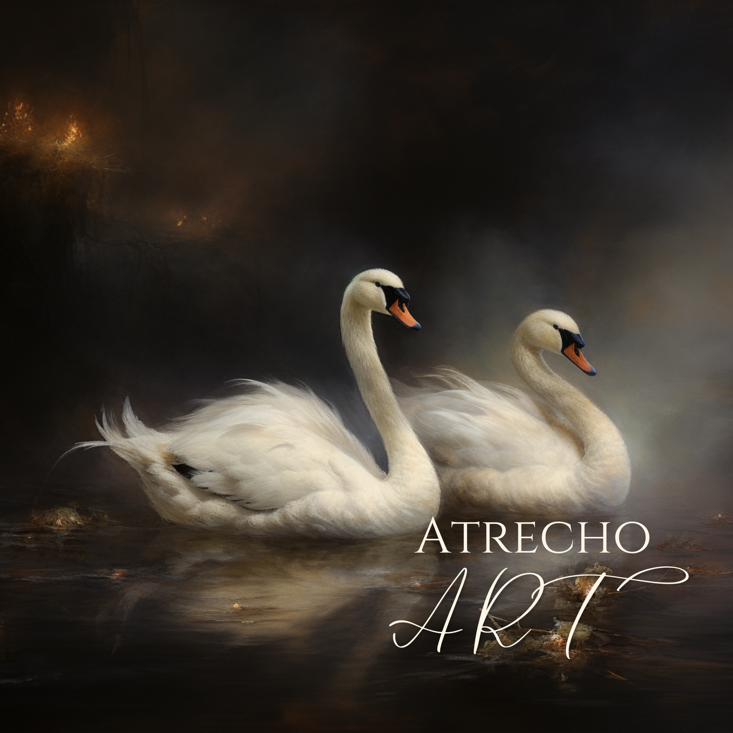 SWANS ON A LAKE | Printed Artwork | AN45