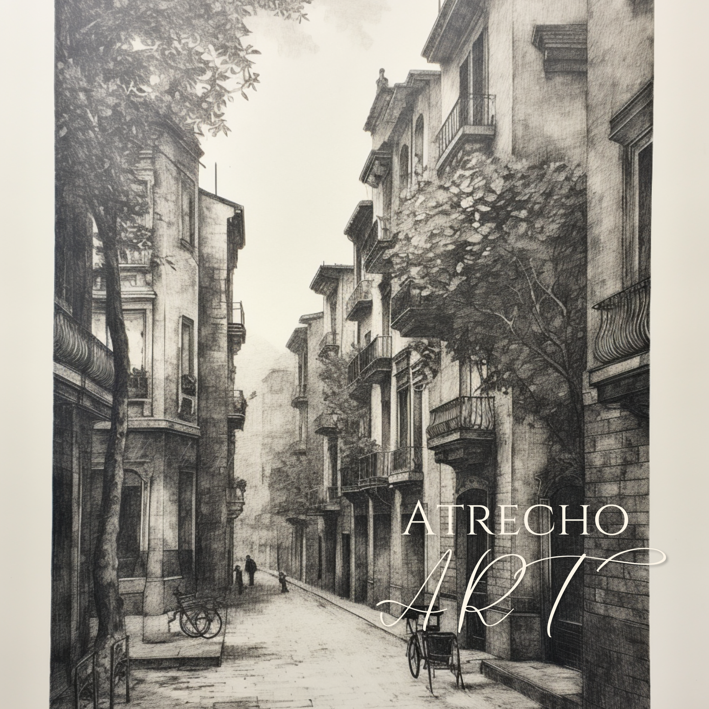 Vintage European street art prints set featuring historic cobblestone streets and Old World architecture, perfect for travel-inspired gallery walls