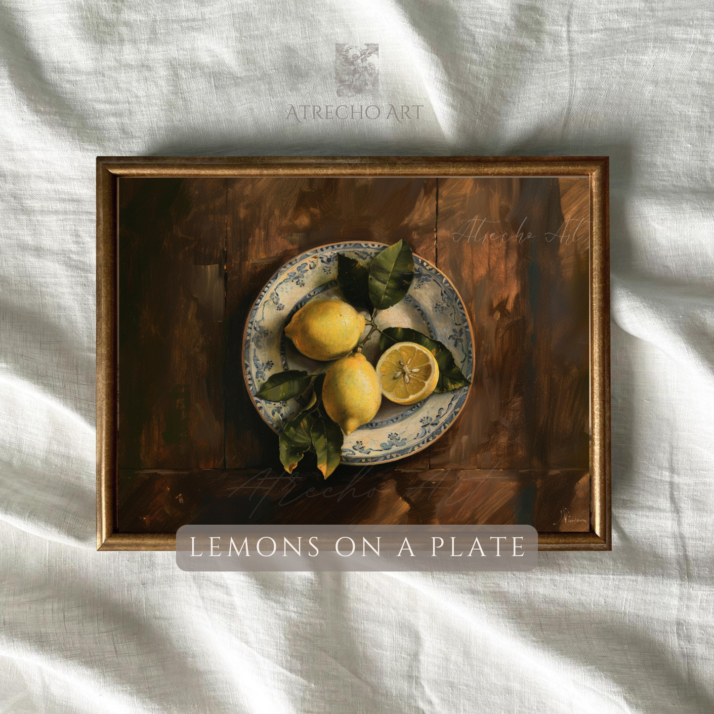 LIMONES EN UN PLATO | Ilustración impresa | SL16