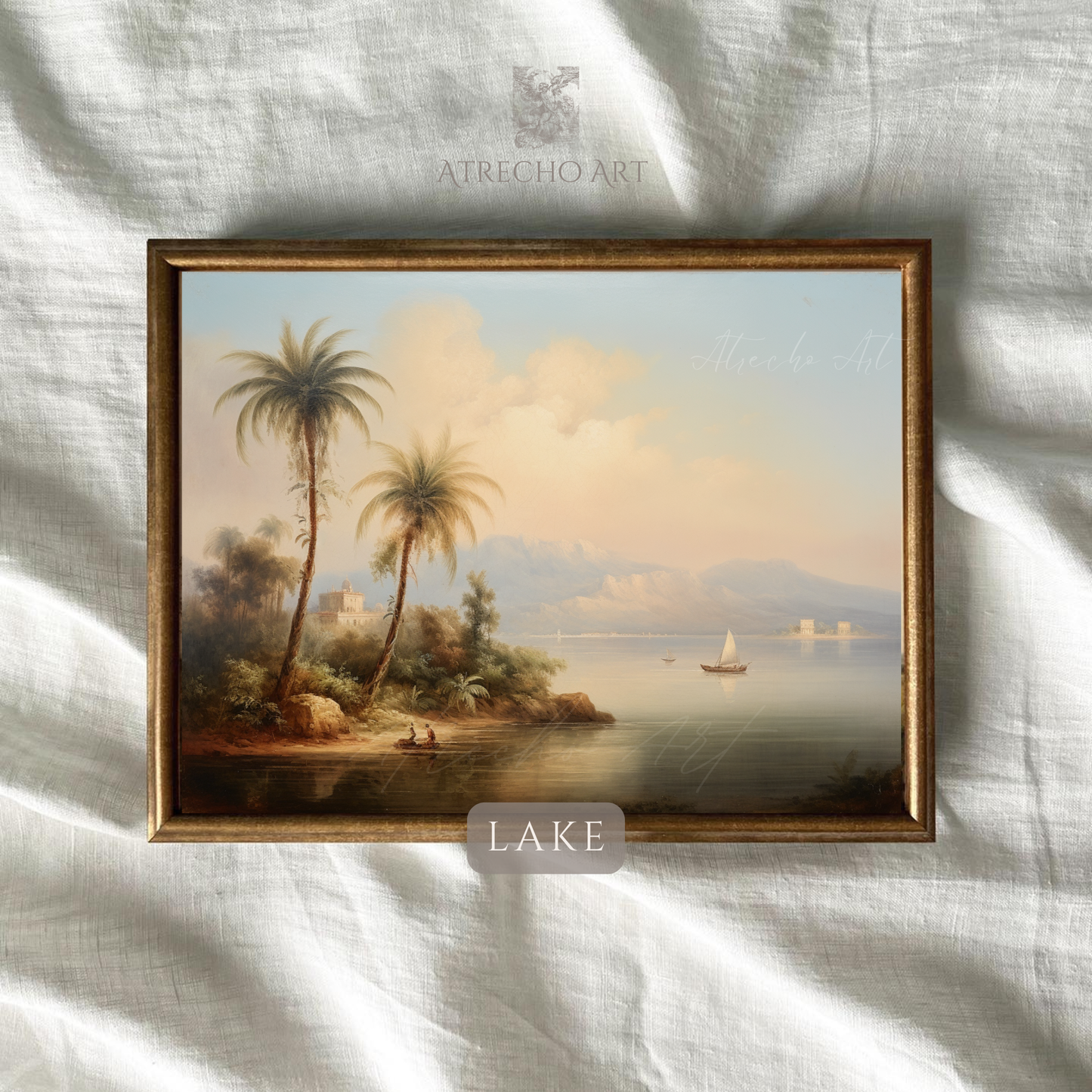 Close-up of archival 200gsm matte fine art paper texture on a Mediterranean landscape print, by Atrecho Art