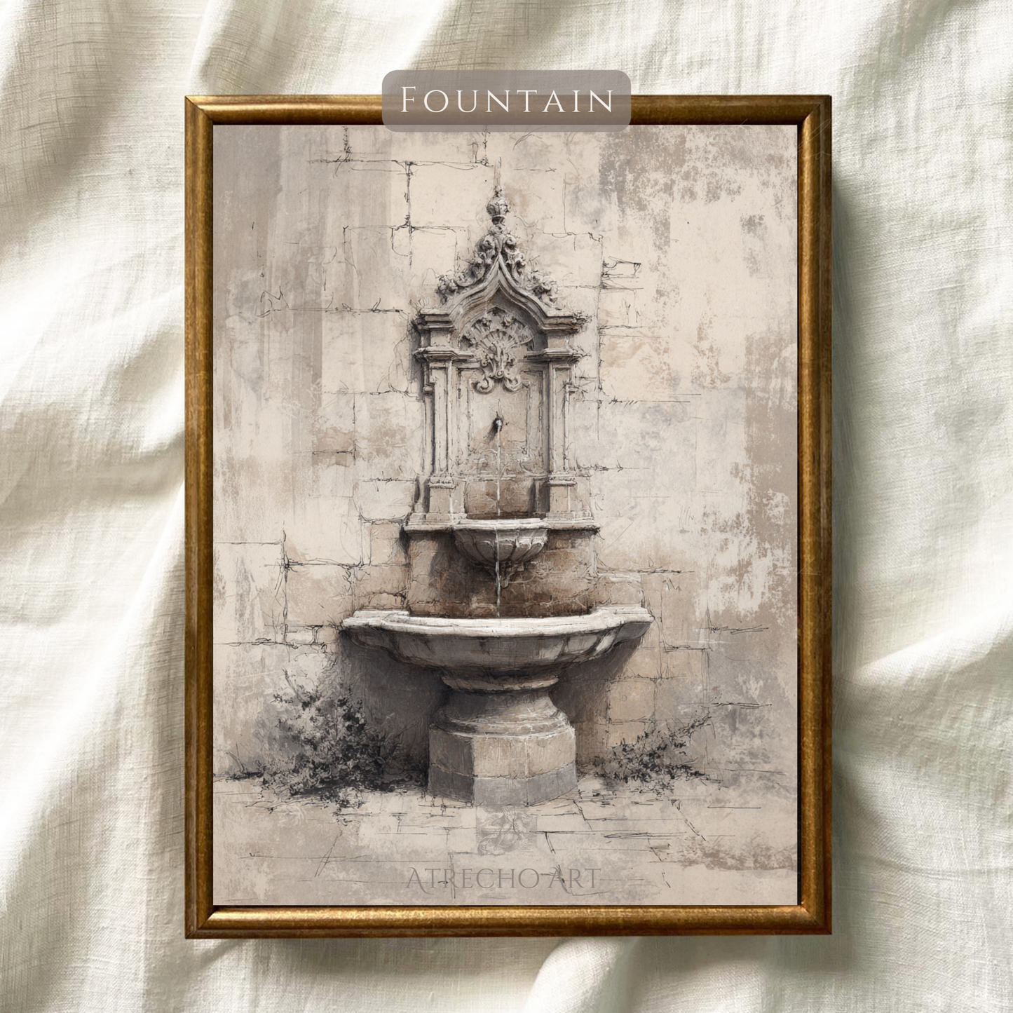 FOUNTAIN SKETCH | Printed Artwork | AR12