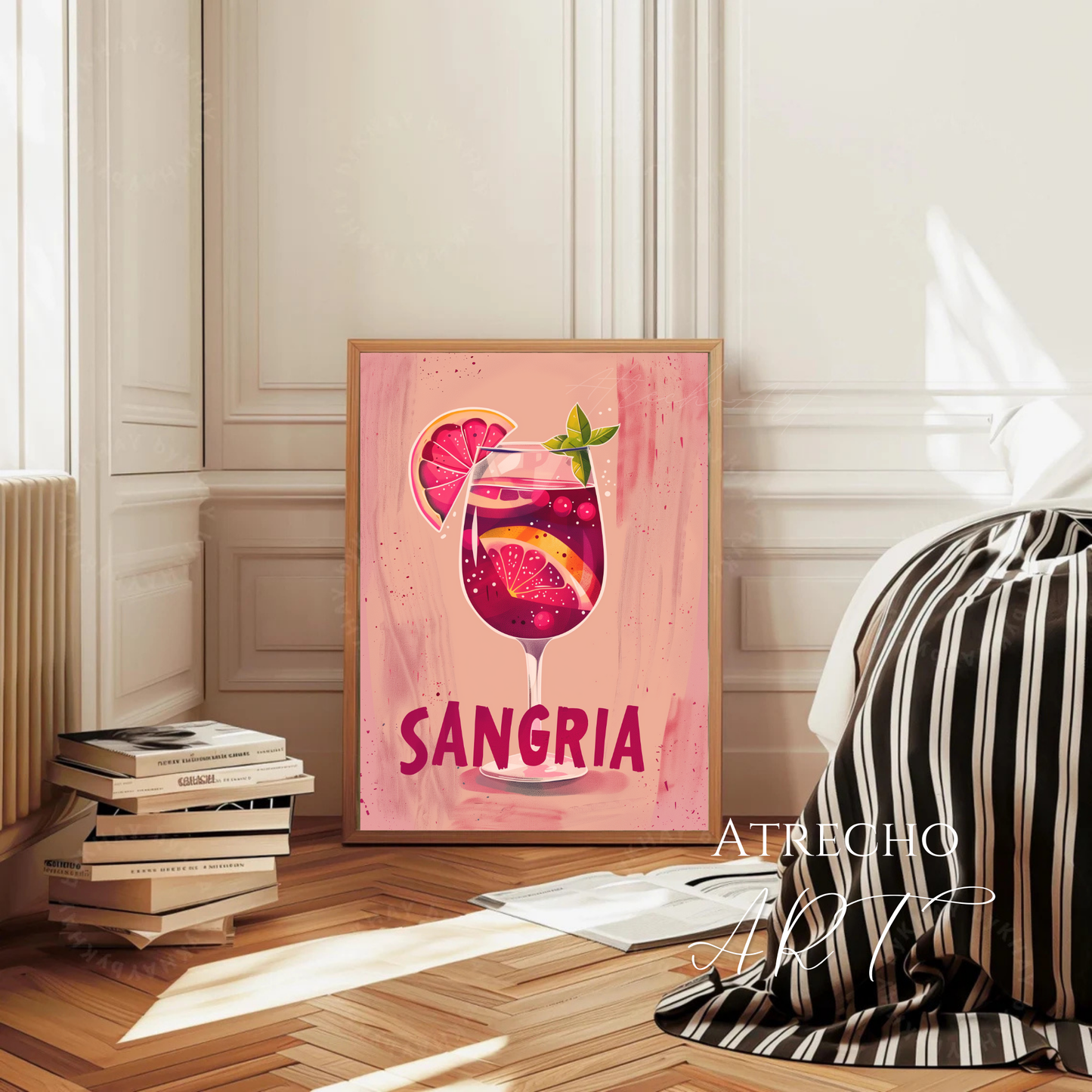 Sangria Print | Spanish Kitchen Wall Art | Cocktail Poster | Digital Download | Bar Cart Decor
