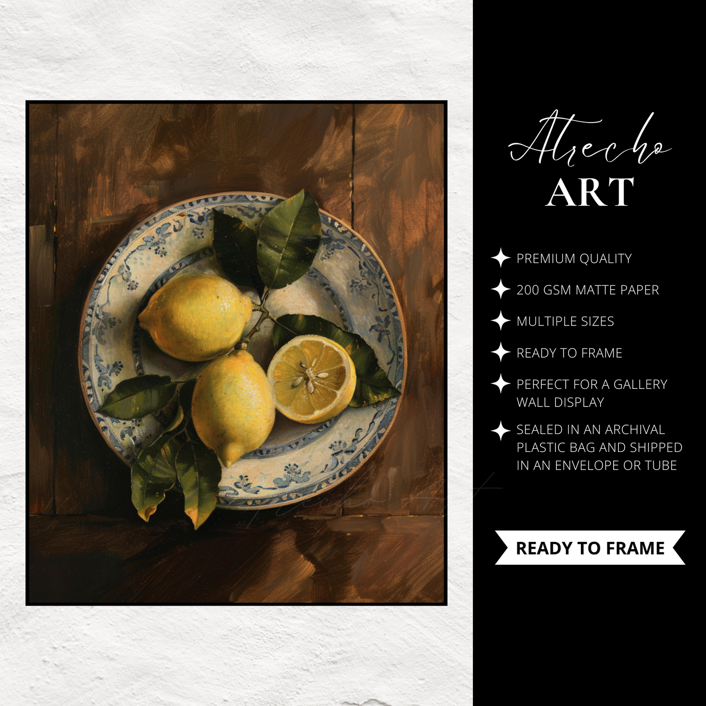 LEMONS ON A PLATE | Printed Artwork | SL16