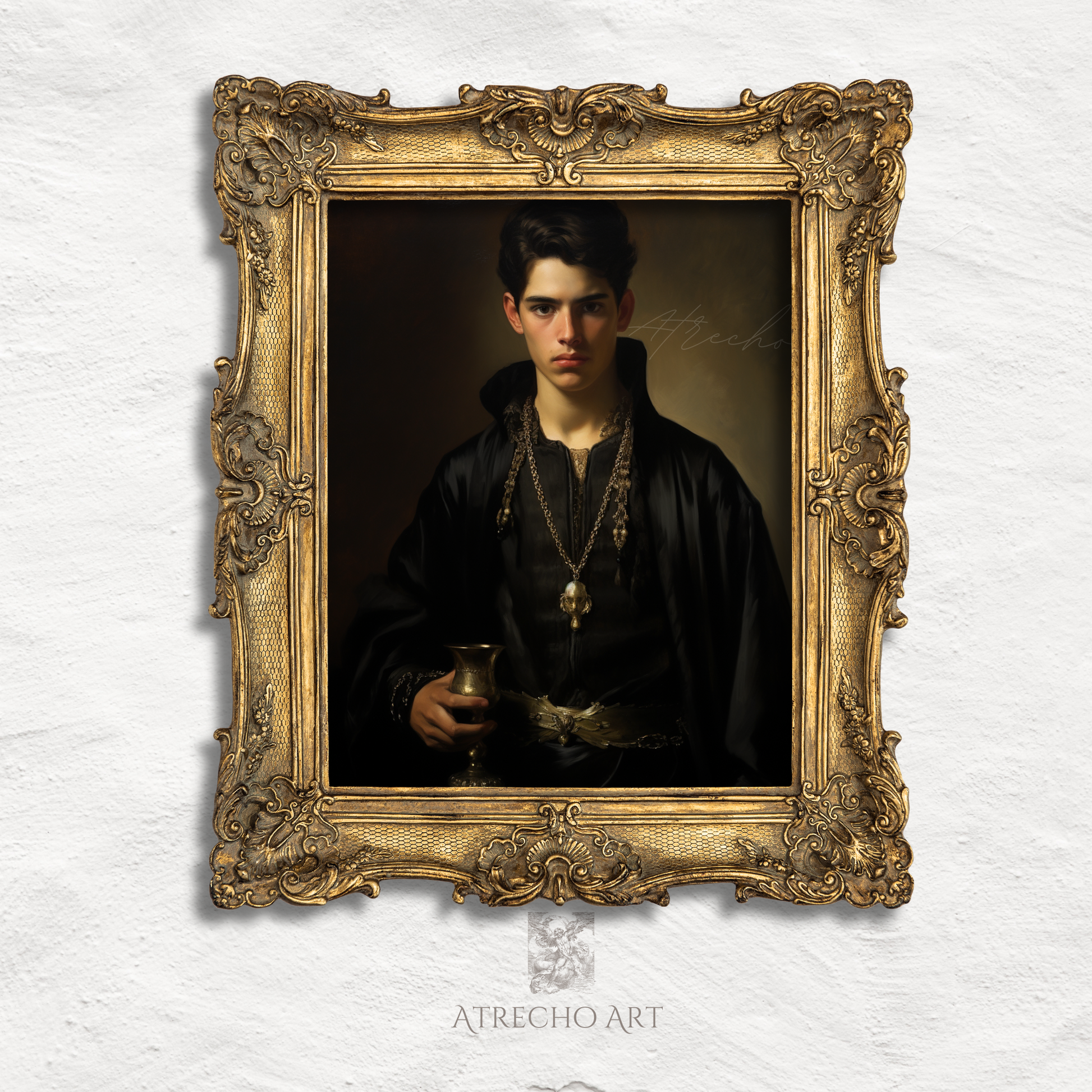 THE PRINCE fantasy aesthetic portrait art print featuring mystical nobleman in dark academic style, perfect for bookish aesthetic and fantasy core decor