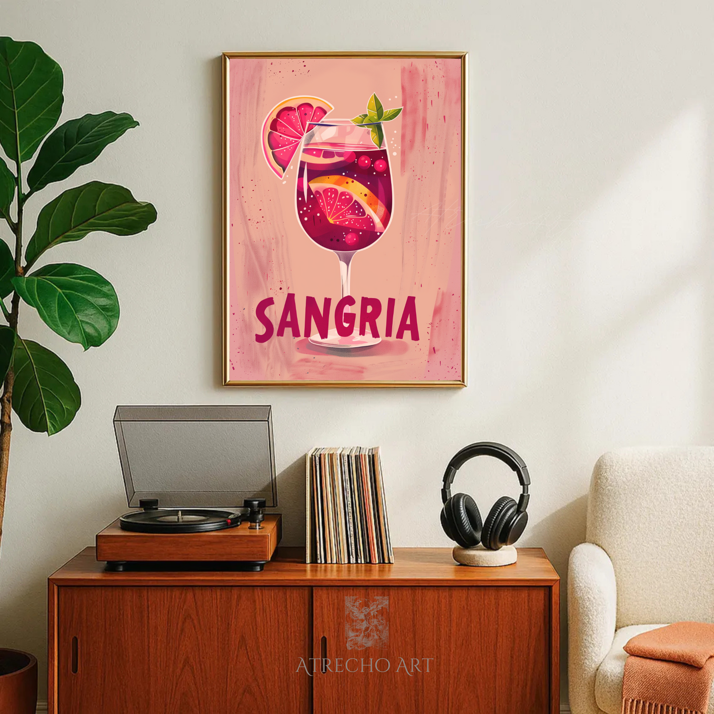 Sangria Print | Spanish Kitchen Wall Art | Cocktail Poster | Digital Download | Bar Cart Decor
