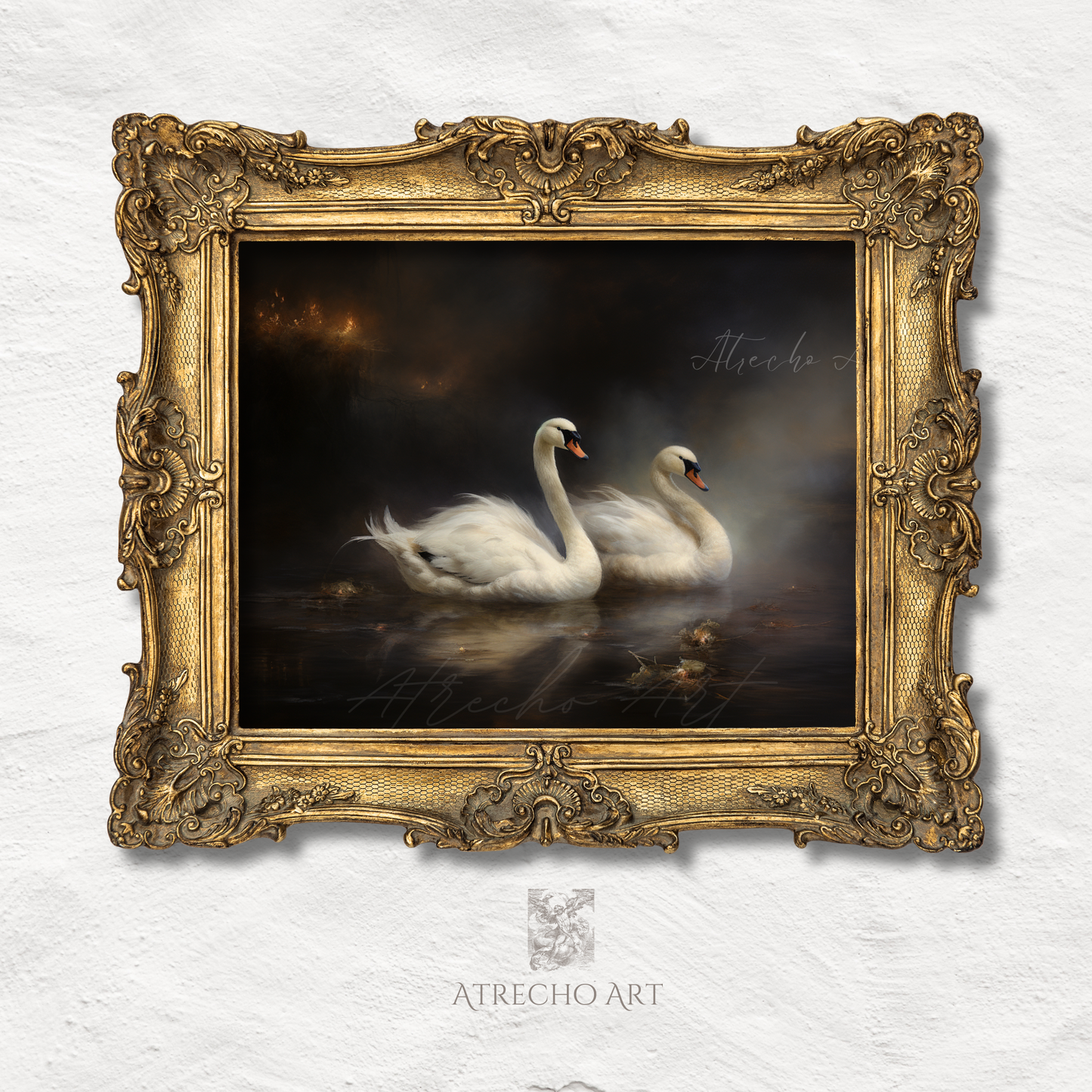 SWANS ON A LAKE | Printed Artwork | AN45