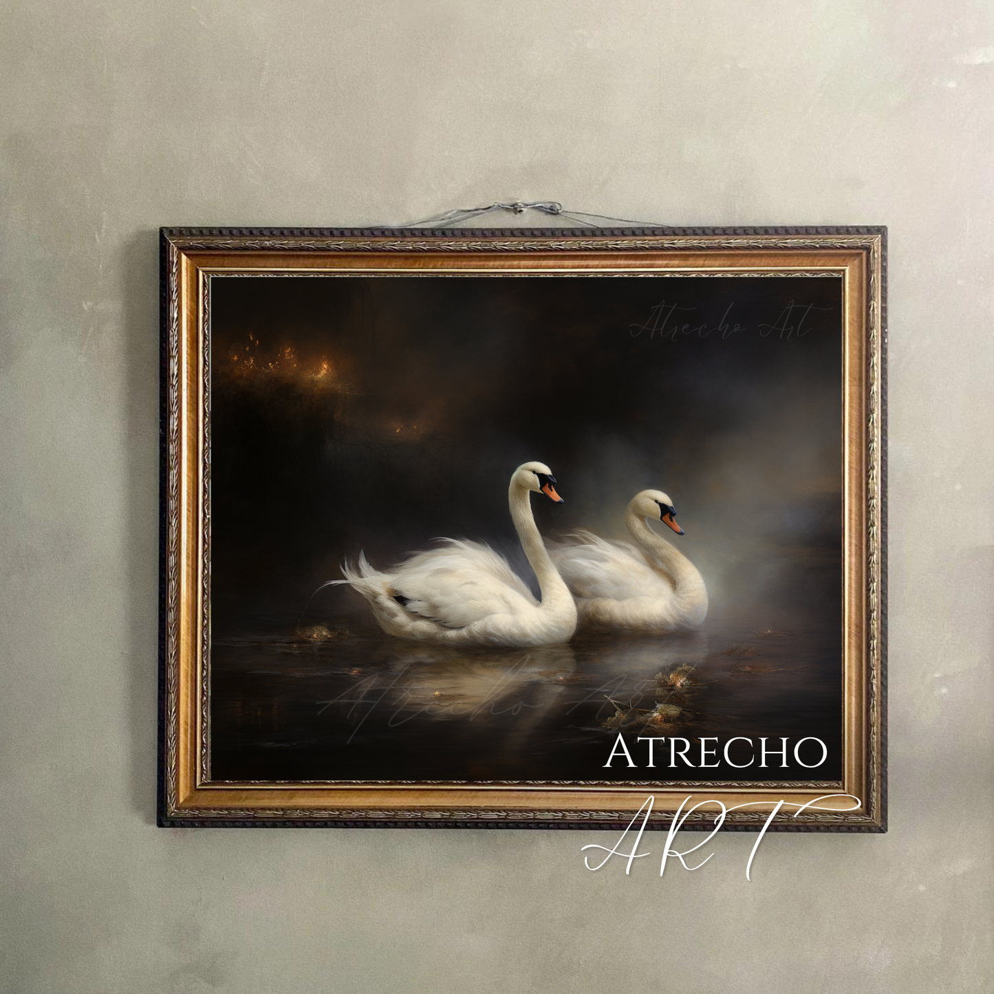 SWANS ON A LAKE | Printed Artwork | AN45