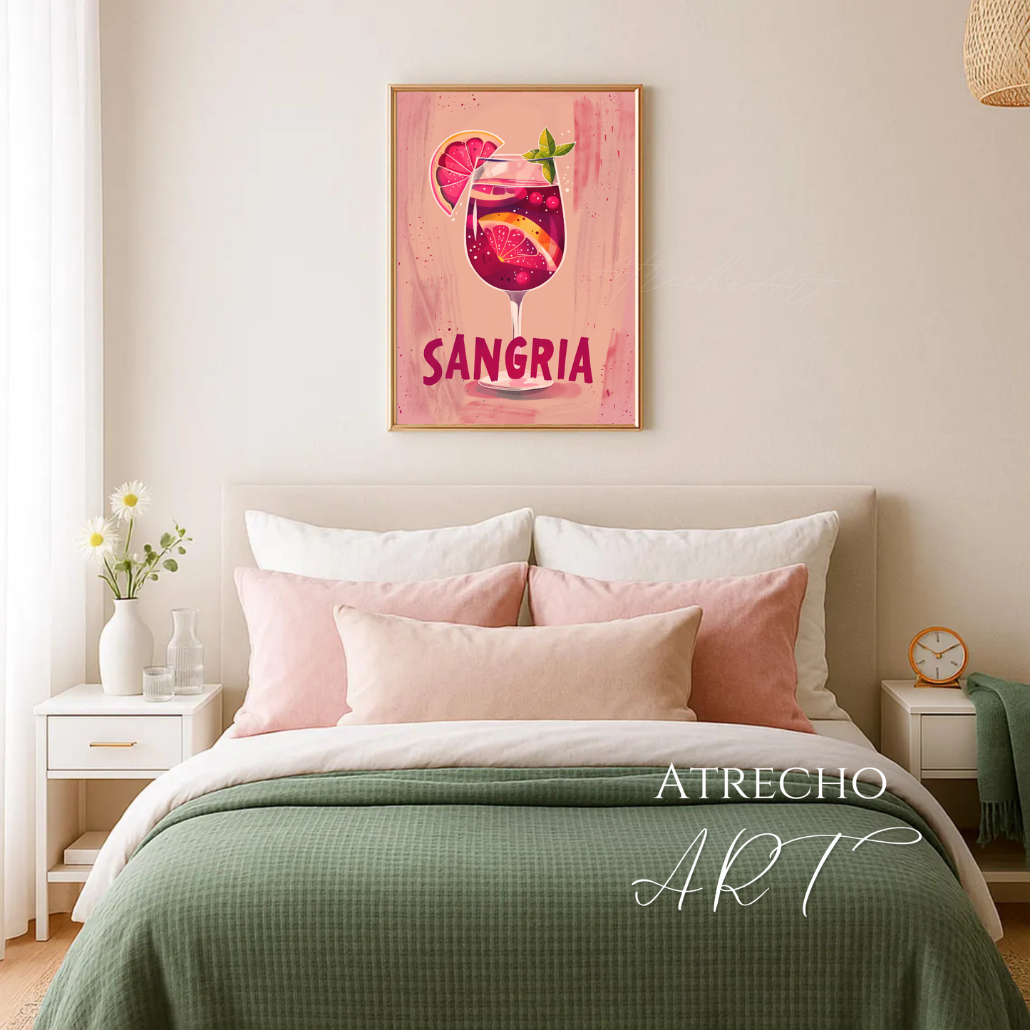 Sangria Print | Spanish Kitchen Wall Art | Cocktail Poster | Digital Download | Bar Cart Decor