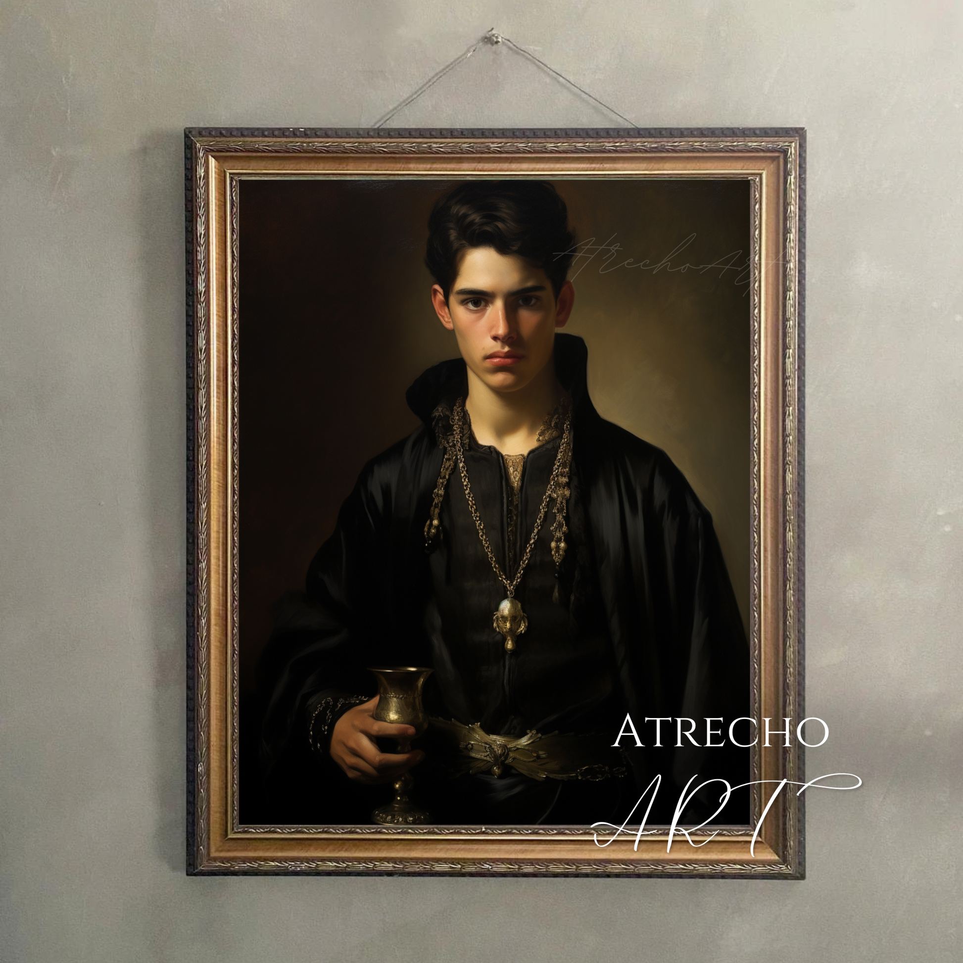 THE PRINCE fantasy aesthetic portrait art print featuring mystical nobleman in dark academic style, perfect for bookish aesthetic and fantasy core decor