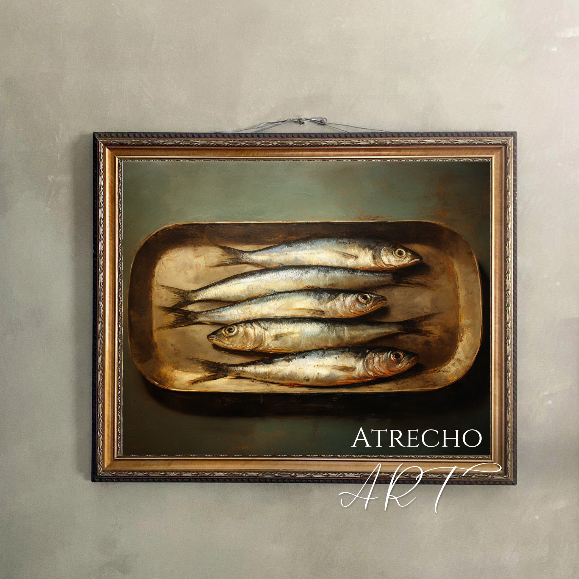 Nine piece Old World Spanish gallery wall collection featuring vintage botanical prints, maritime scenes, and architectural artwork in warm sepia and sage tones