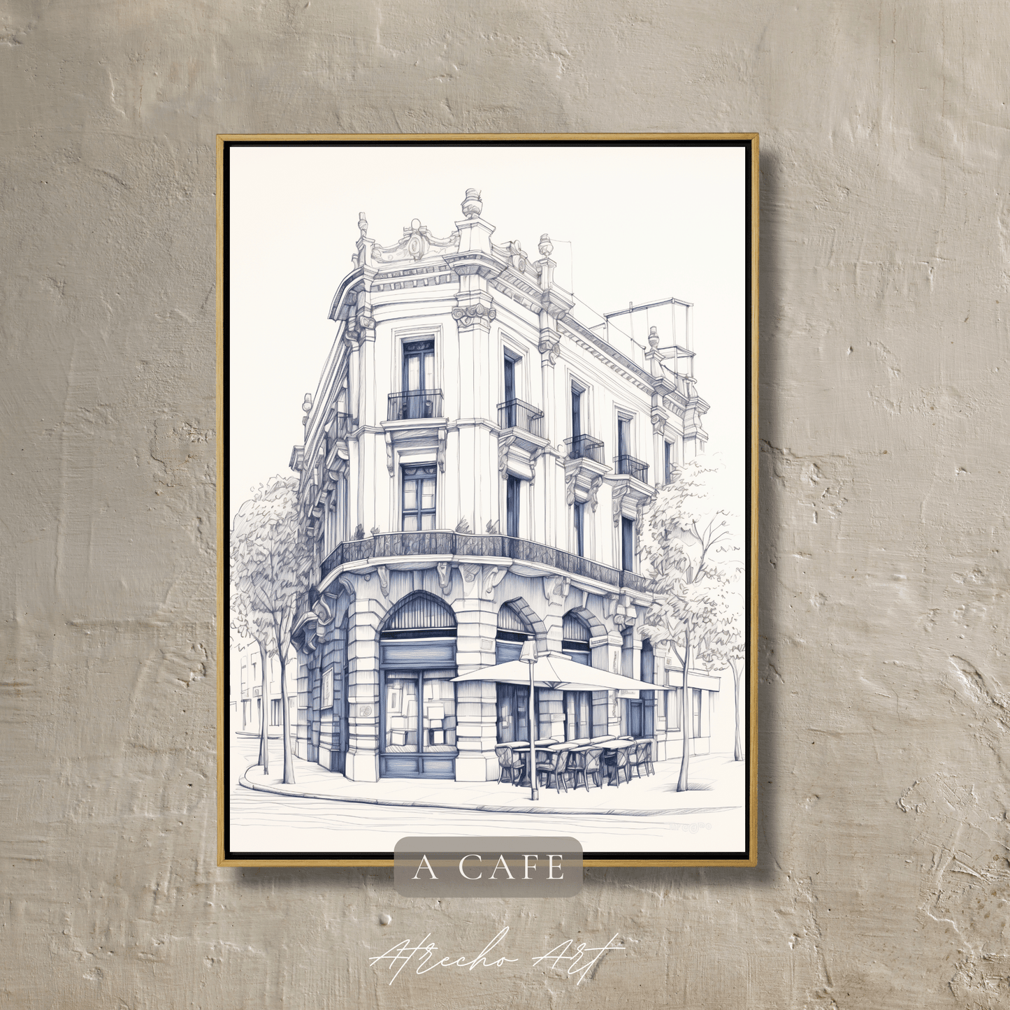 CAFE | Printed Artwork | AR08 Cityscape Wall Art french cozy apartment aesthetic