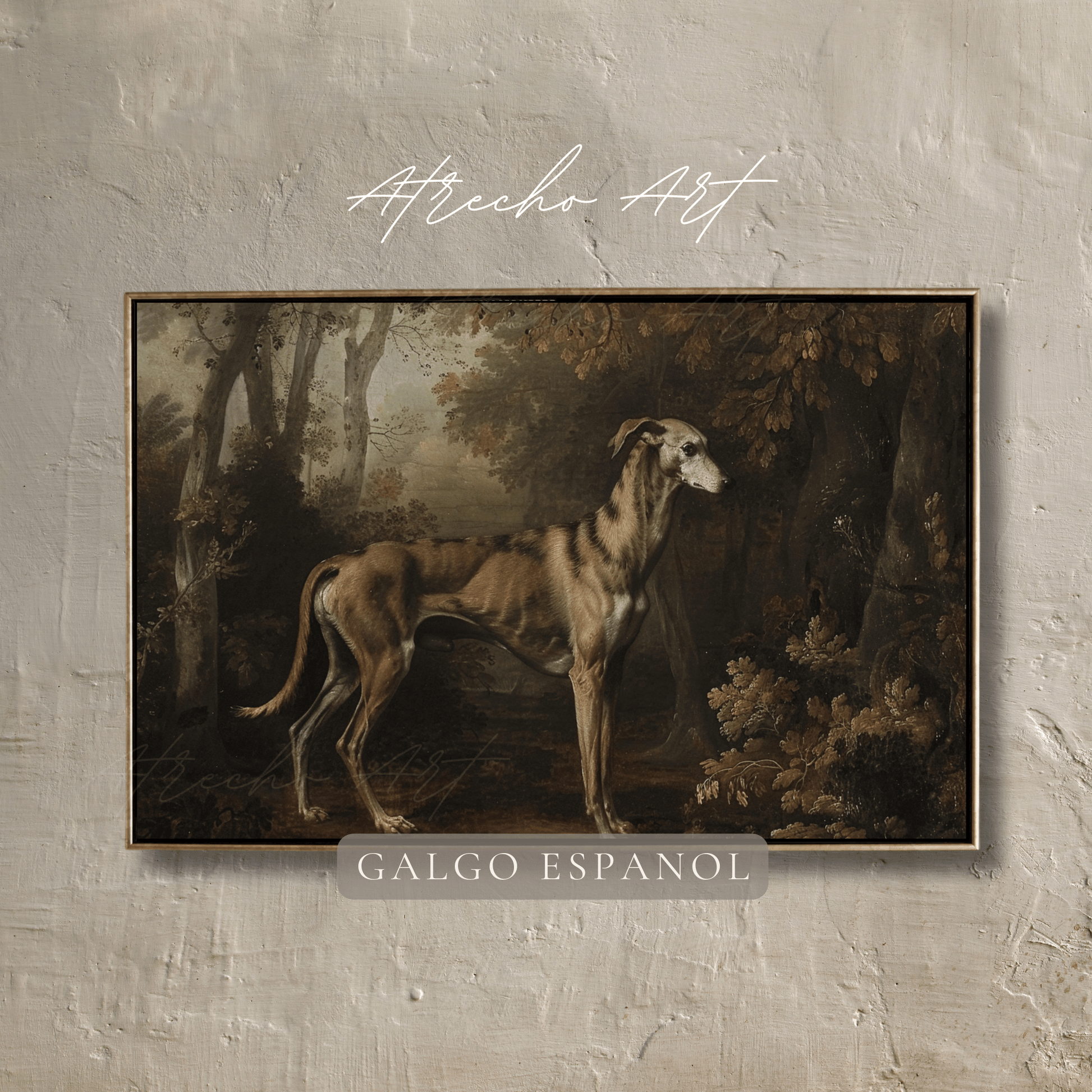 Spanish Greyhound Wall Art Dog Print Atrecho Art