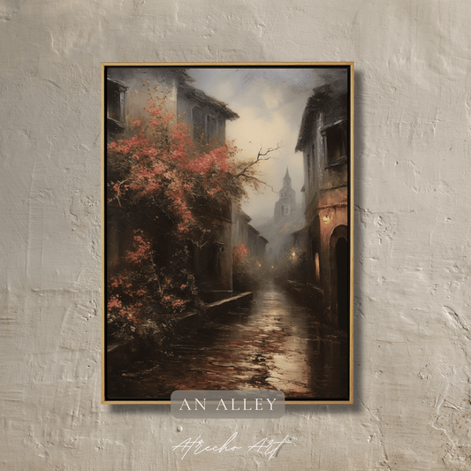 ALLEY | AR03 | Printed Artwork | Moody Architectural Print | Cityscape Wall Art Atrecho