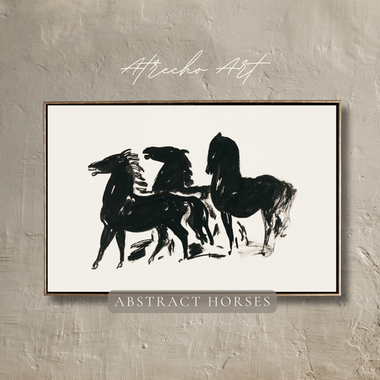 ABSTRACT HORSES | Printed Artwork | AB09 Fine Art Poster | Modern Home Decor
