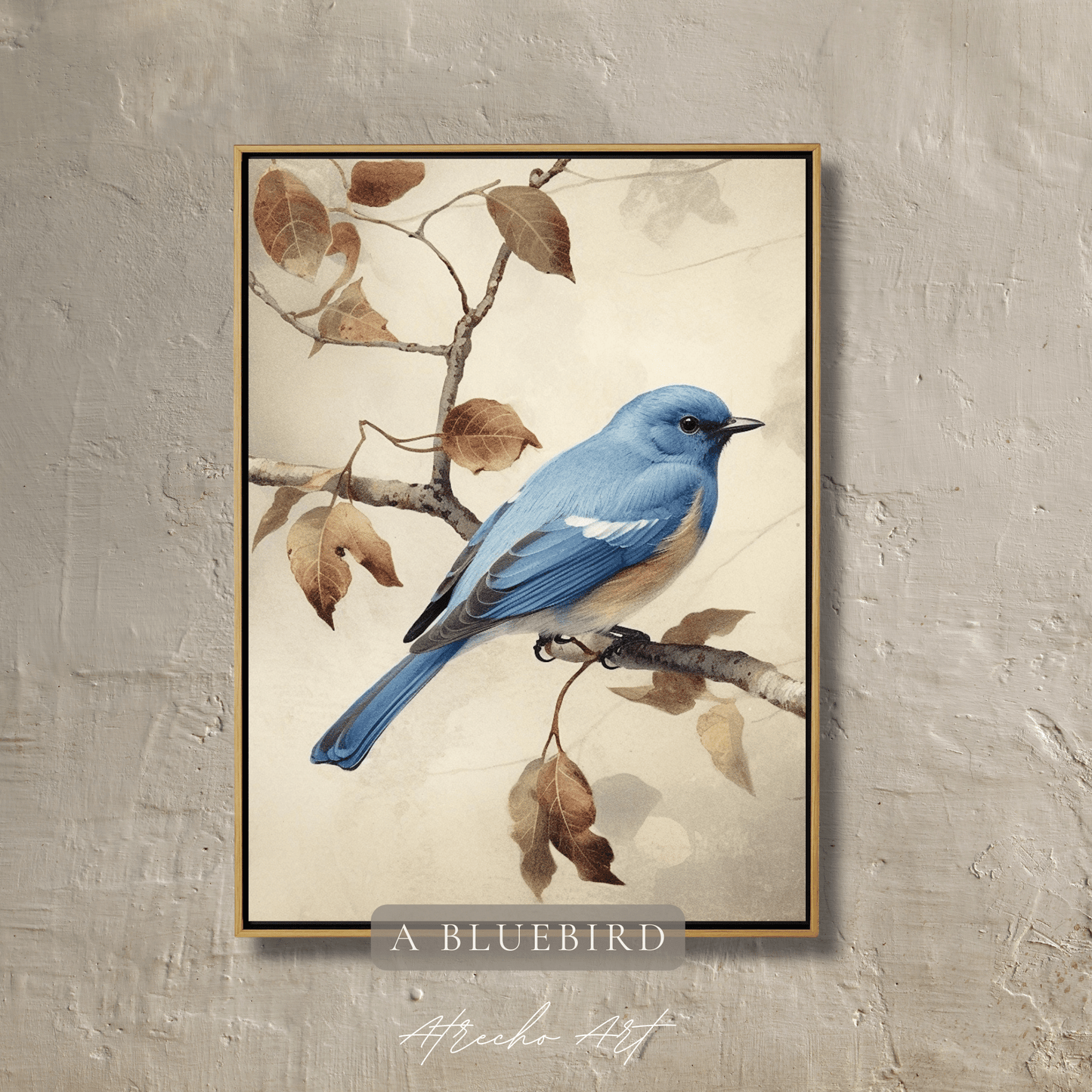 BLUEBIRD | Printed Artwork | Light Academia Print | Fine Art Poster | Moody Bird Print | Cottage Core Art Print | AN09