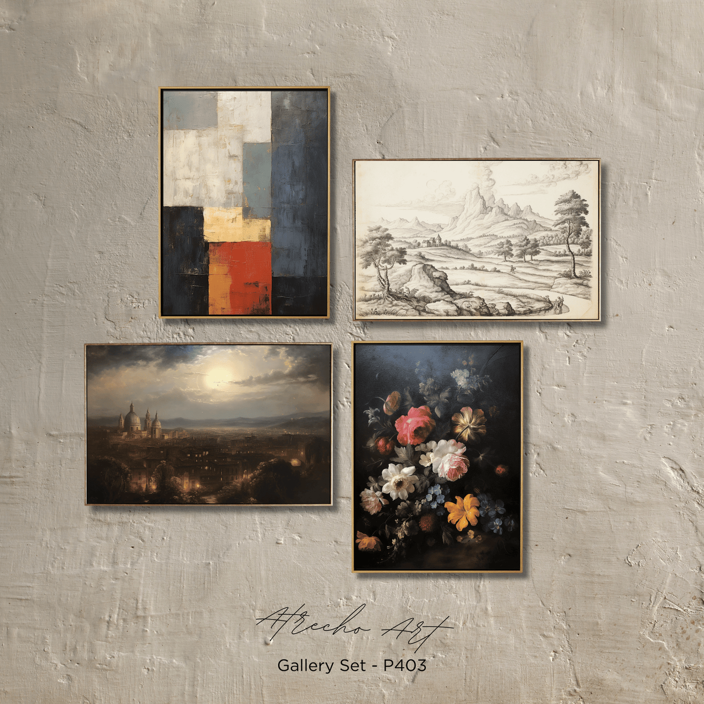 SET OF FOUR Prints | P403 | Eclectic Collection