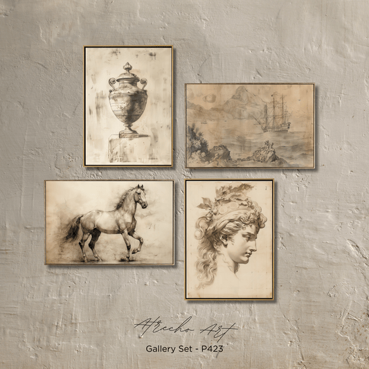 SET OF FOUR Prints | P423 | Neutral Sketches Collection