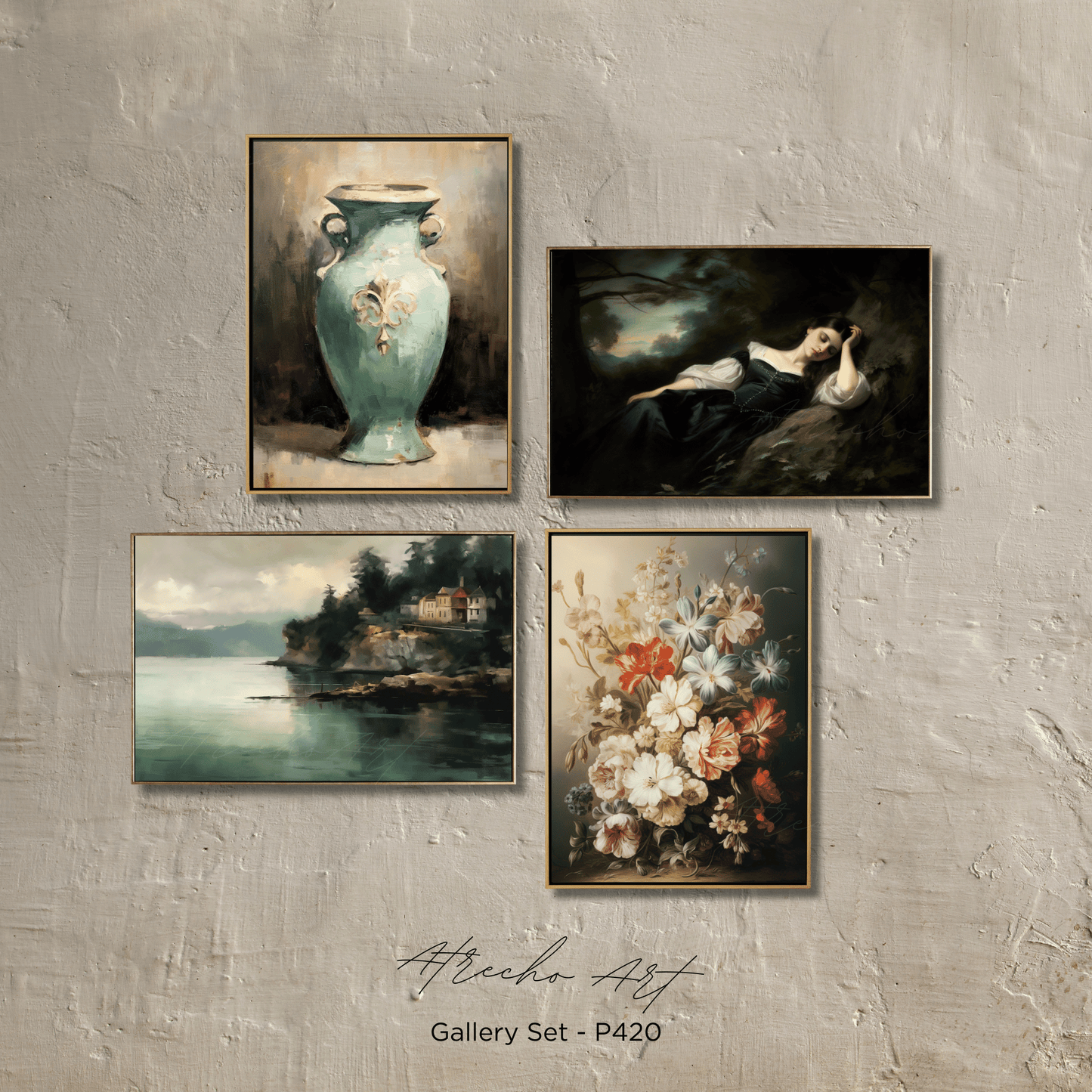 SET OF FOUR Prints | P420 | Sleeping Lady Collection