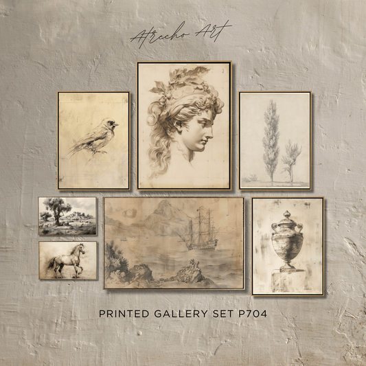 SET OF SEVEN Prints | P704 | Neutral Sketches Collection