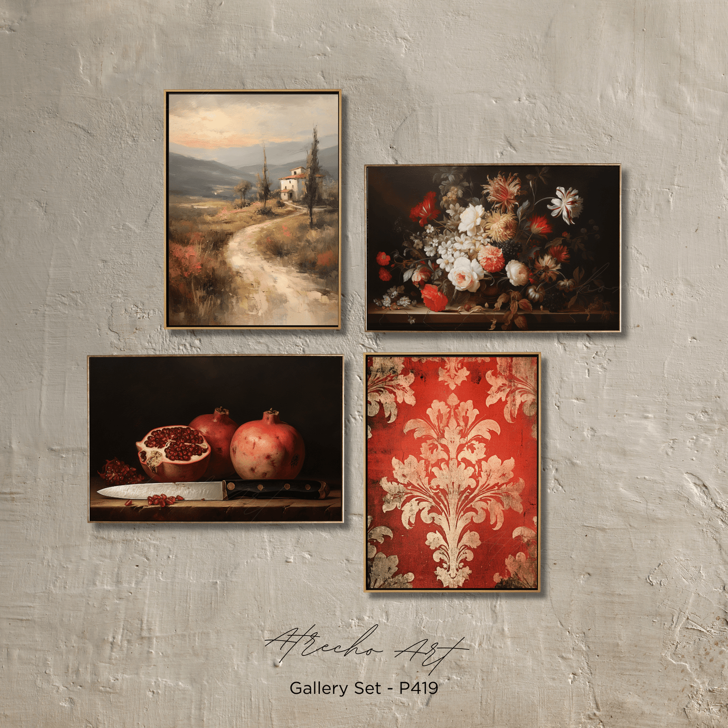 SET OF FOUR Prints | P419 | Scarlet Collection