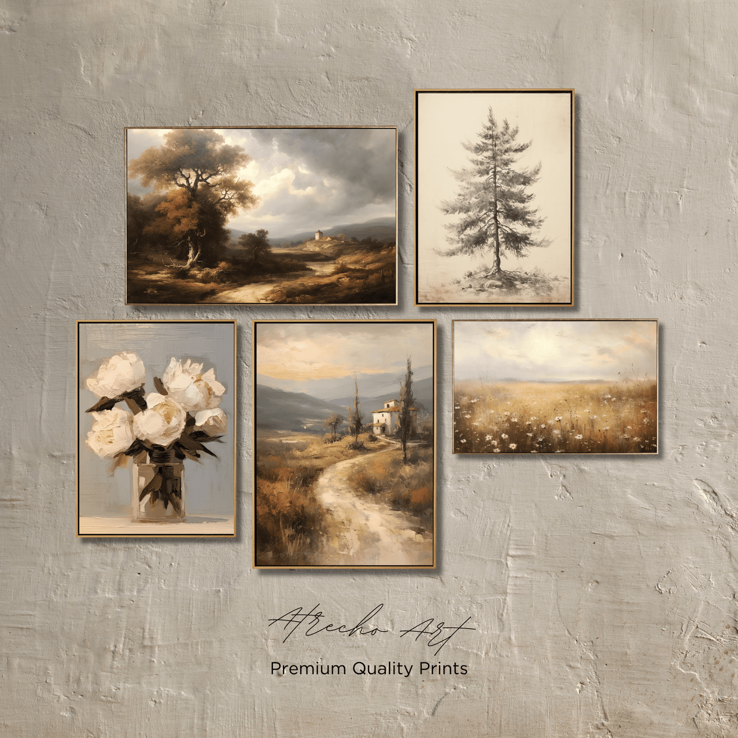 SET OF FIVE Prints | P503 | Light Naturals Collection
