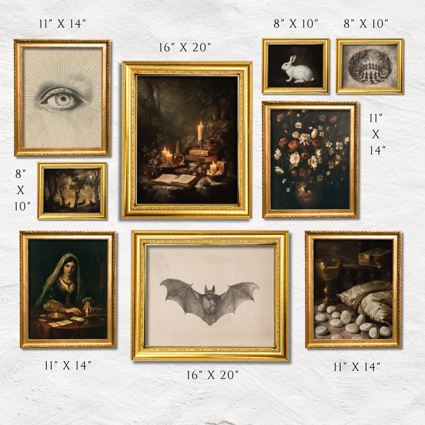 SET OF NINE Prints | P902 | Mystical Collection
