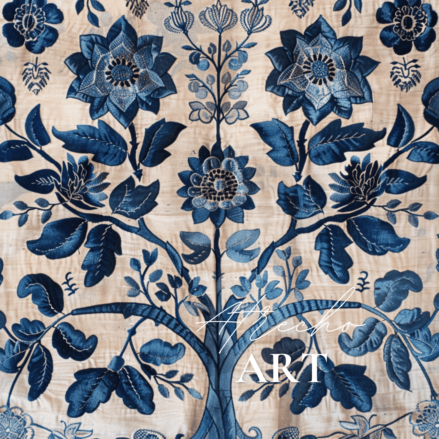 DARK BLUE TEXTILE | Printed Artwork | TE31