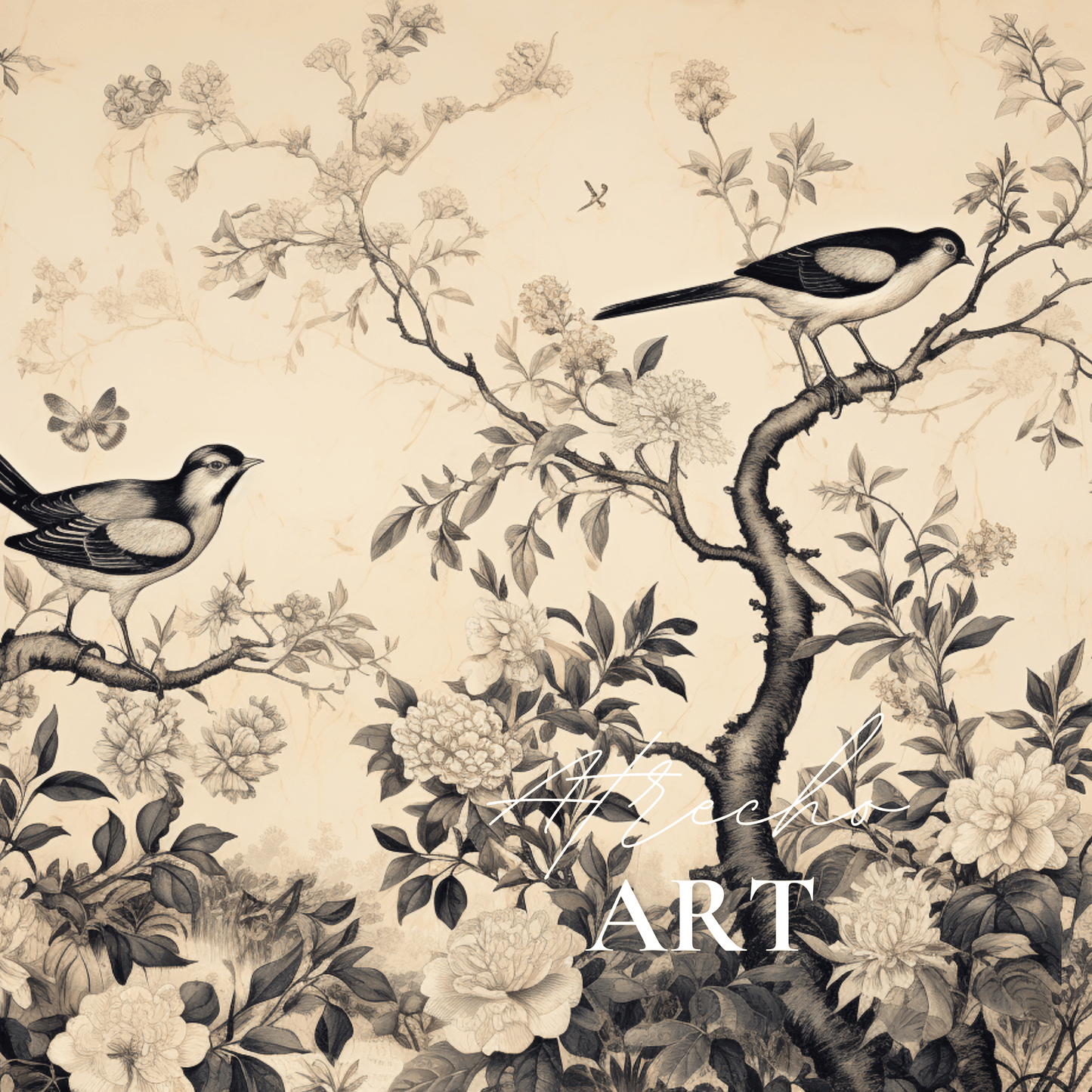 BIRDS TEXTILE | Printed Artwork | TE07