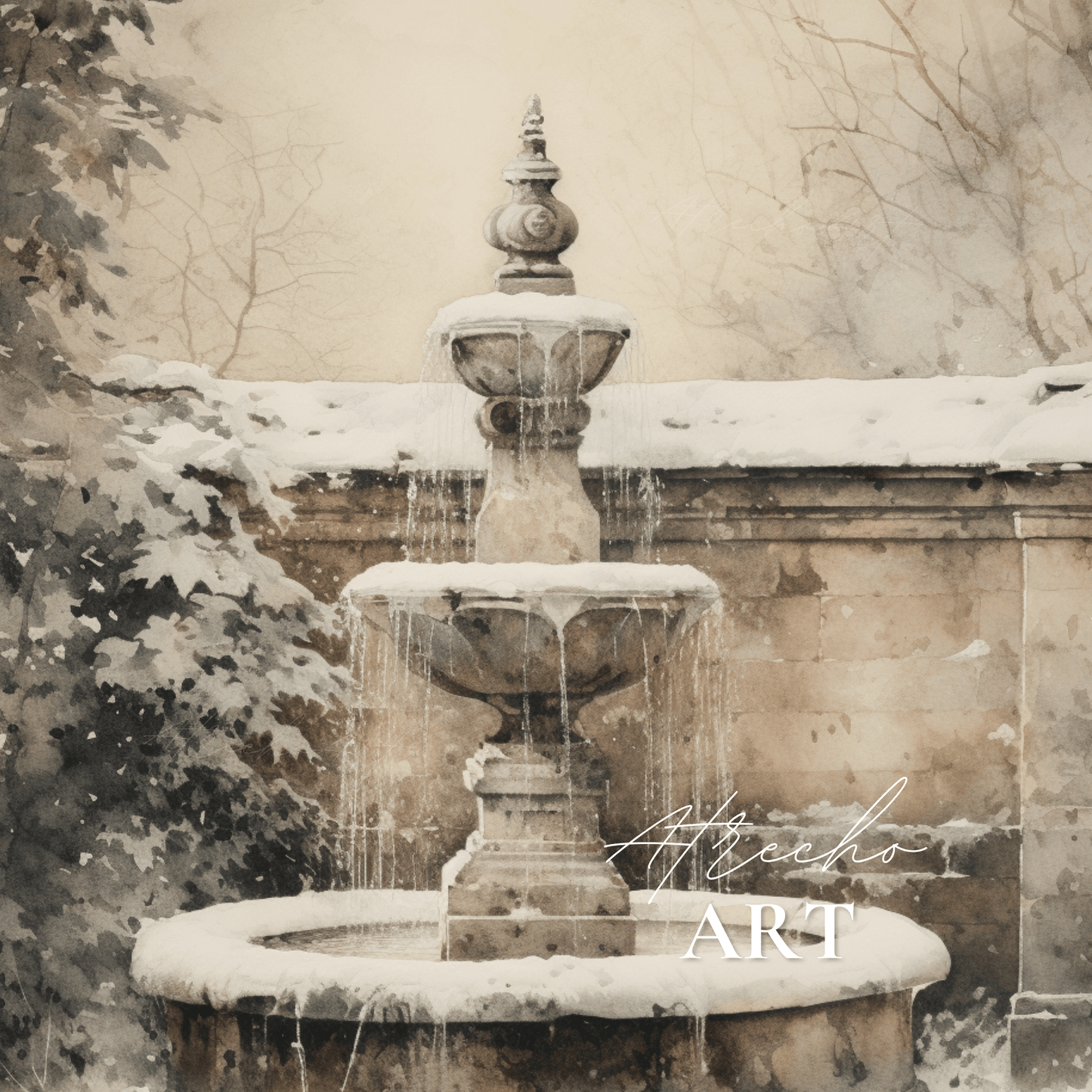 FONTAINE D'HIVER | Oeuvre imprimée | AR38