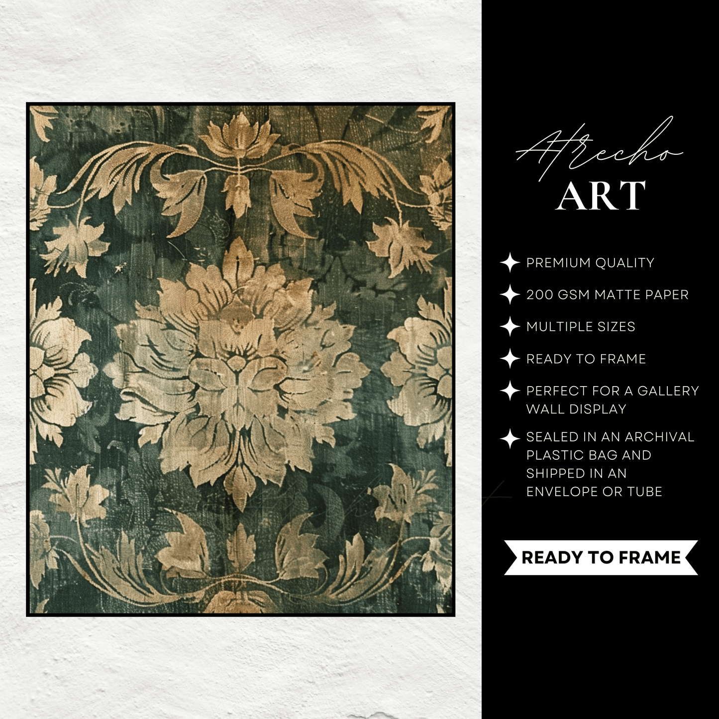 DARK GREEN TEXTILE | Printed Artwork | TE34