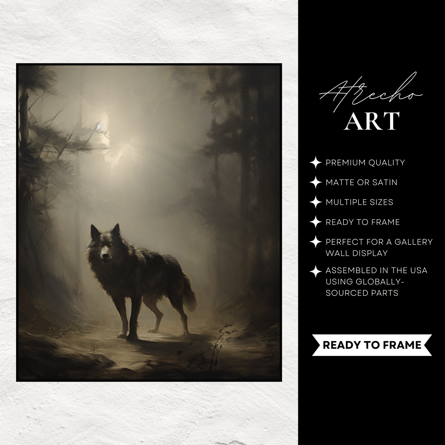 MENACING WOLF | Printed Artwork | AN21 - Atrecho Art