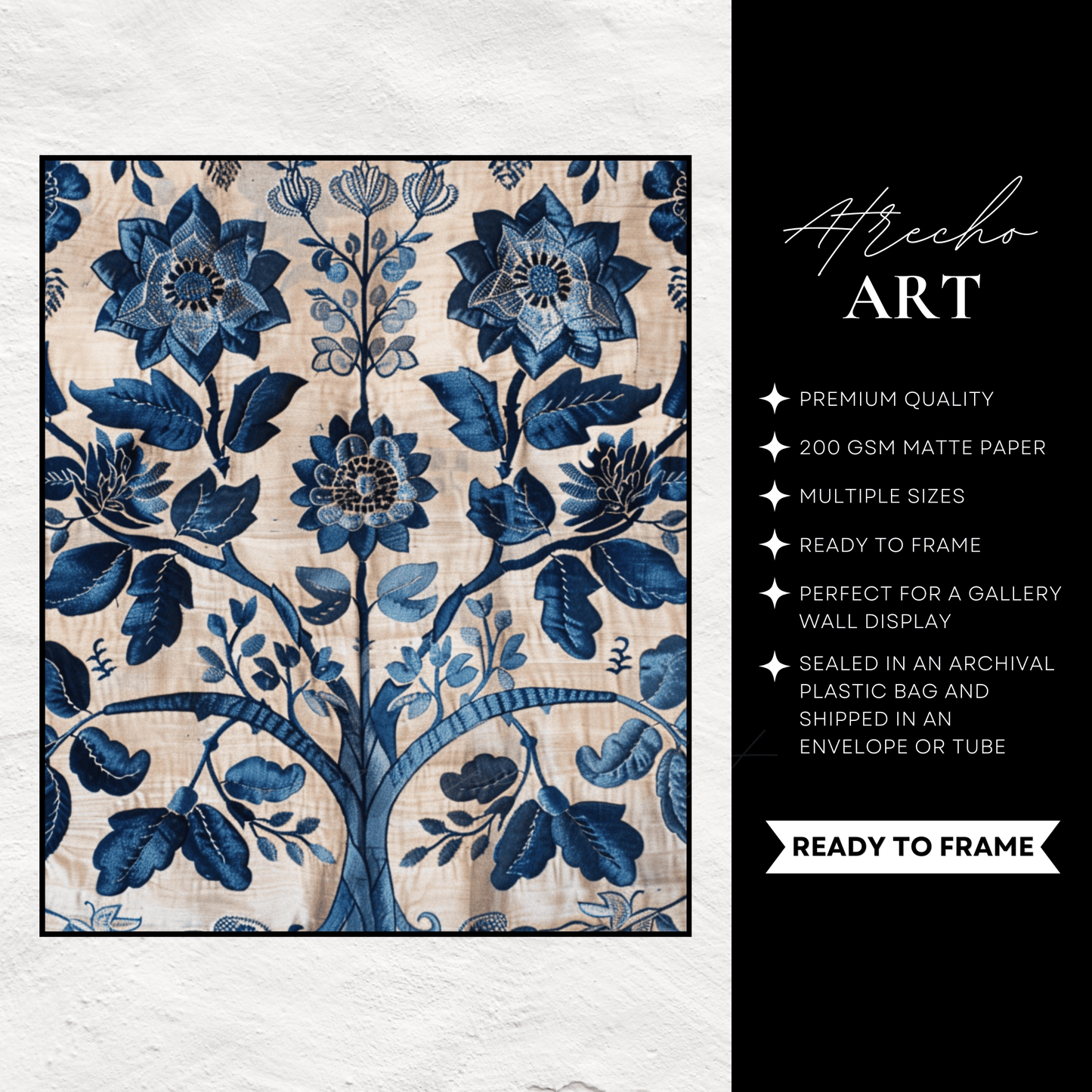 DARK BLUE TEXTILE | Printed Artwork | TE31